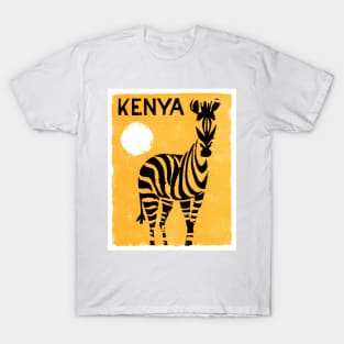 Vintage Travel Poster Kenya Zebra T-Shirt